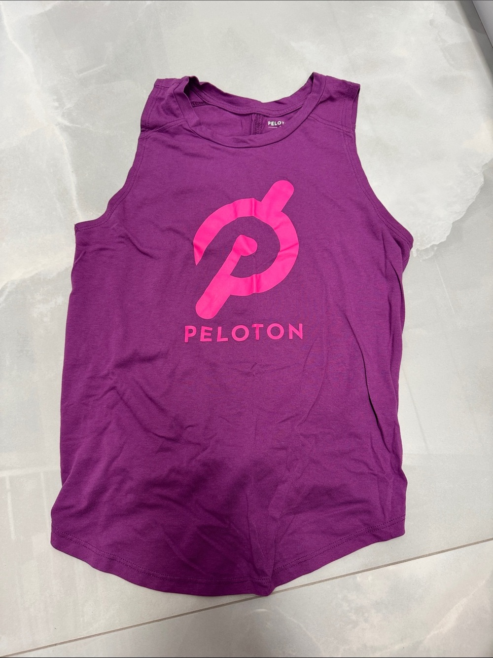 Peloton Purple Tank Top with Pink Logo